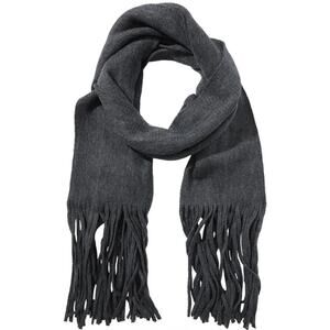 Lucky brand Solid Brushed Scarf - Gray Unisex Fringe wrap around neck